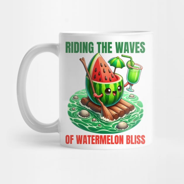 Watermelon Surf - Riding the Waves of Watermelon Bliss Shirt by vk09design